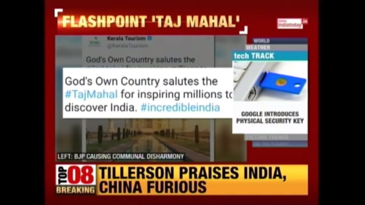 Kerala Takes Dig At Uttar Pradesh,  Thanks 'Taj Mahal' For Inspiring Millions To Discover India