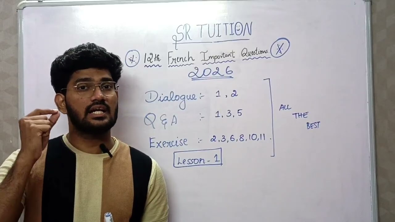 French Most Important Video Lesson 01 |12thStd|State Board|Public Exam Exam|2026|Tamilnadu|Grammar 