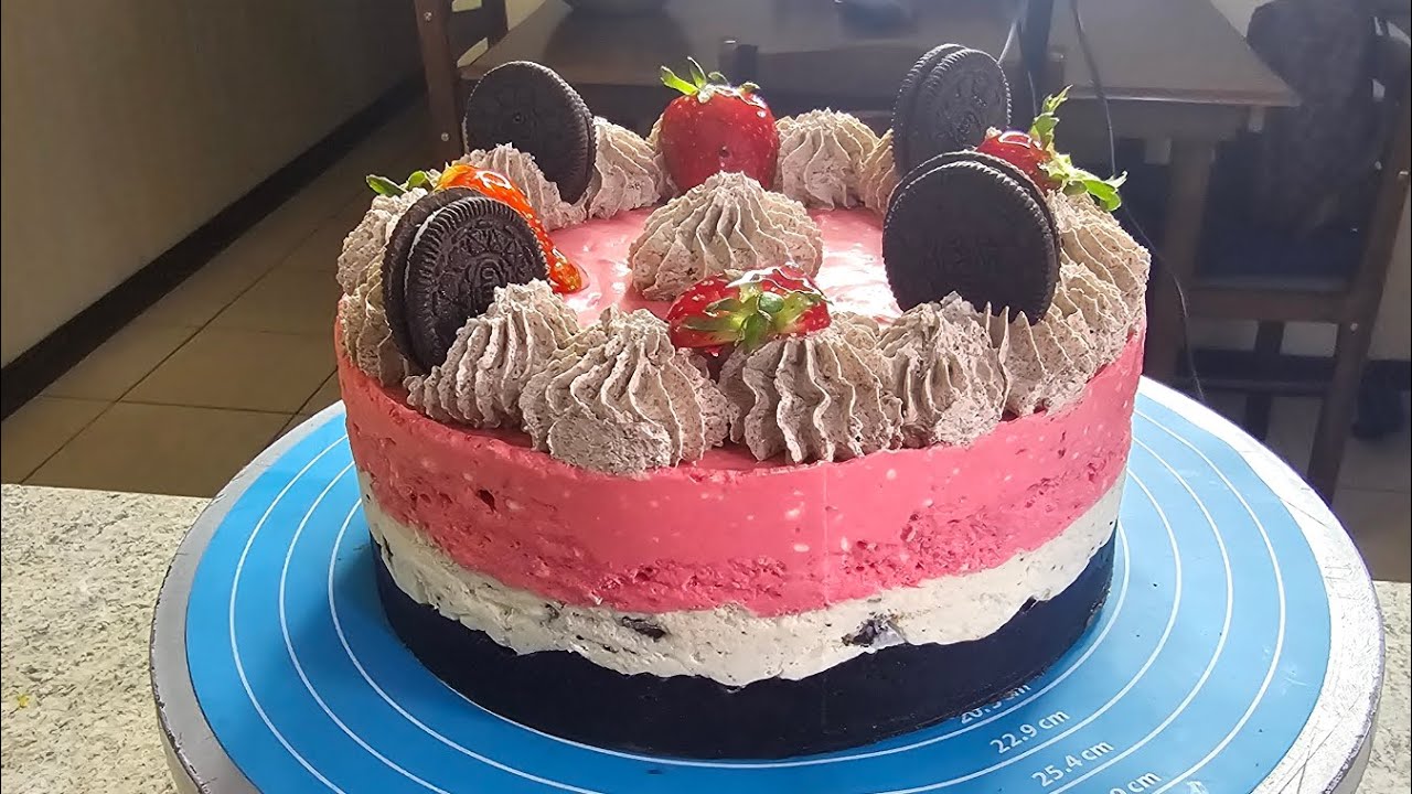 Cheesecake de Oreo con Fresas 🍓 sin Horno delicioso