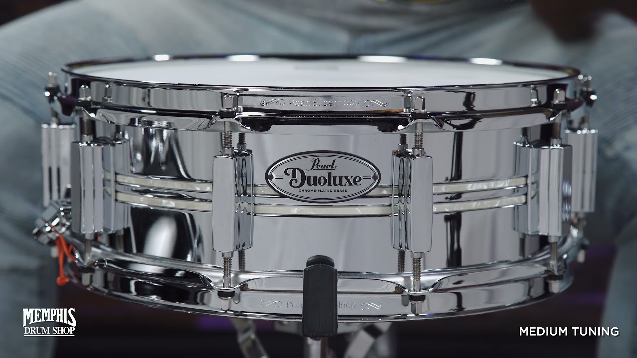 Pearl 14x5 Duoluxe Chrome Over Brass Snare Drum (DUX1450BR405)