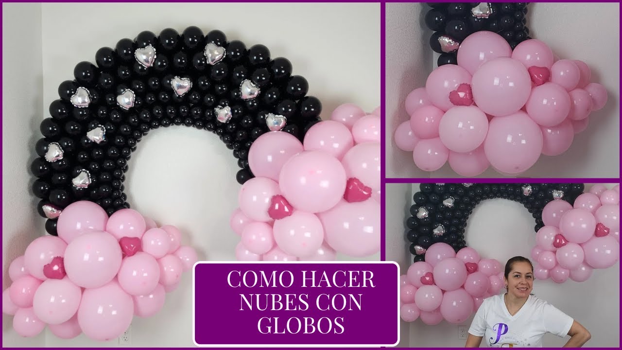 COMO HACER UNA NUBE CON GLOBOS🎈PASO A PASO😊