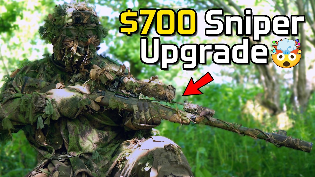 Using MAX UPGRADED Airsoft Sniper - Ghillie Gameplay