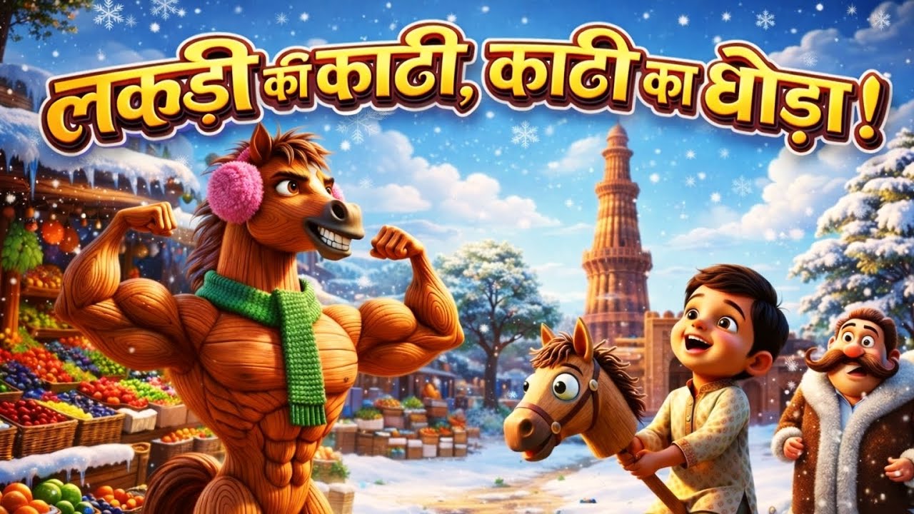 Lakdi ki kathi | लकड़ी की काठी |PopularHindi Children Songs | Animated song by little kids studio 