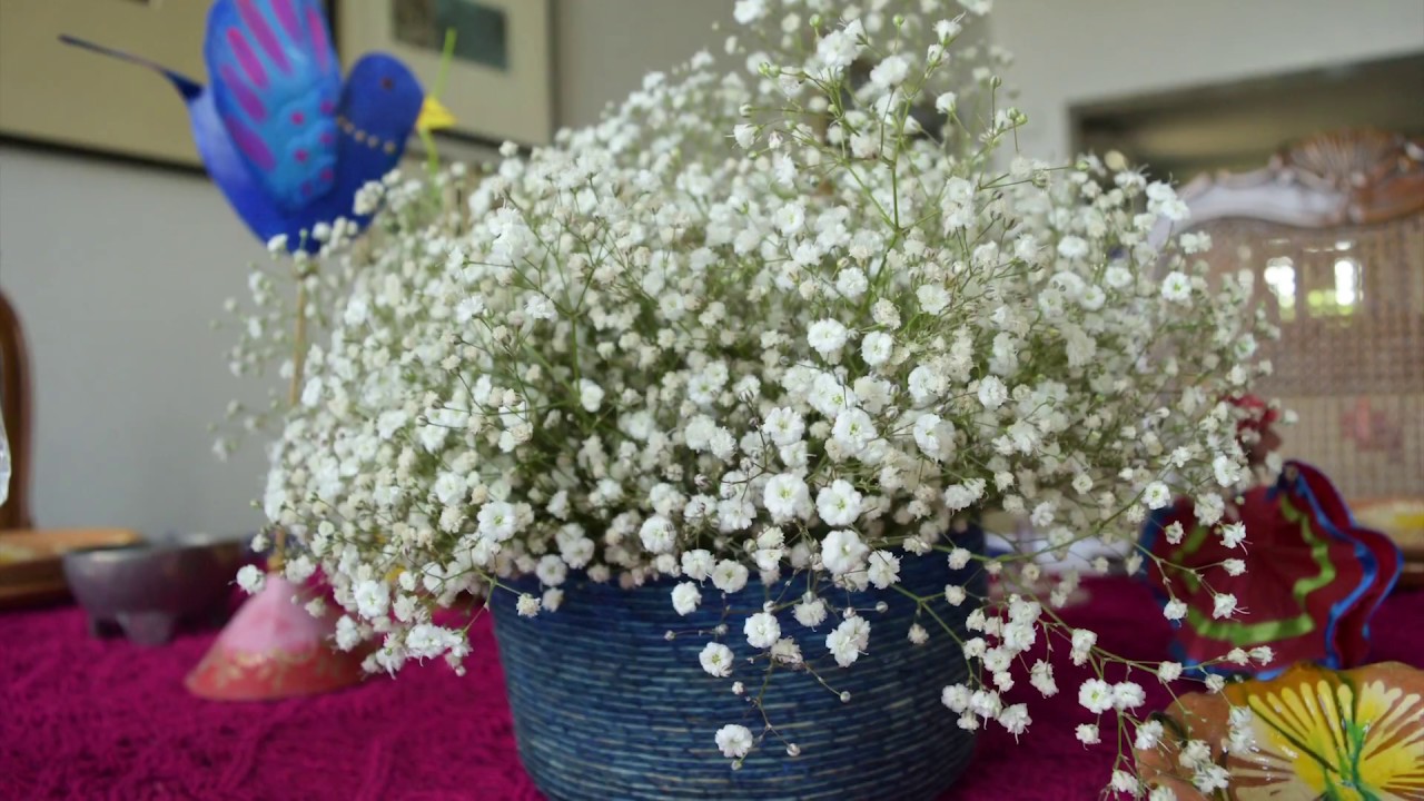 Centro de mesa con nubesita o baby's breath