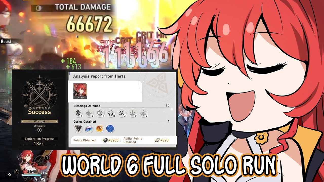 Himeko Solo Simulated Universe World 6 in Honkai: Star Rail