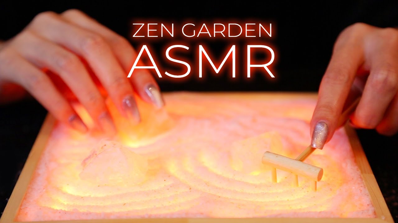 ASMR Relaxing Pink Salt Zen Garden Triggers (No Talking)