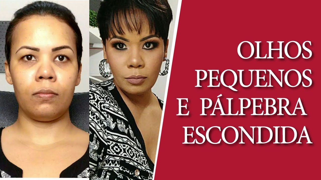 Pálpebras escondidas e olhos pequenos