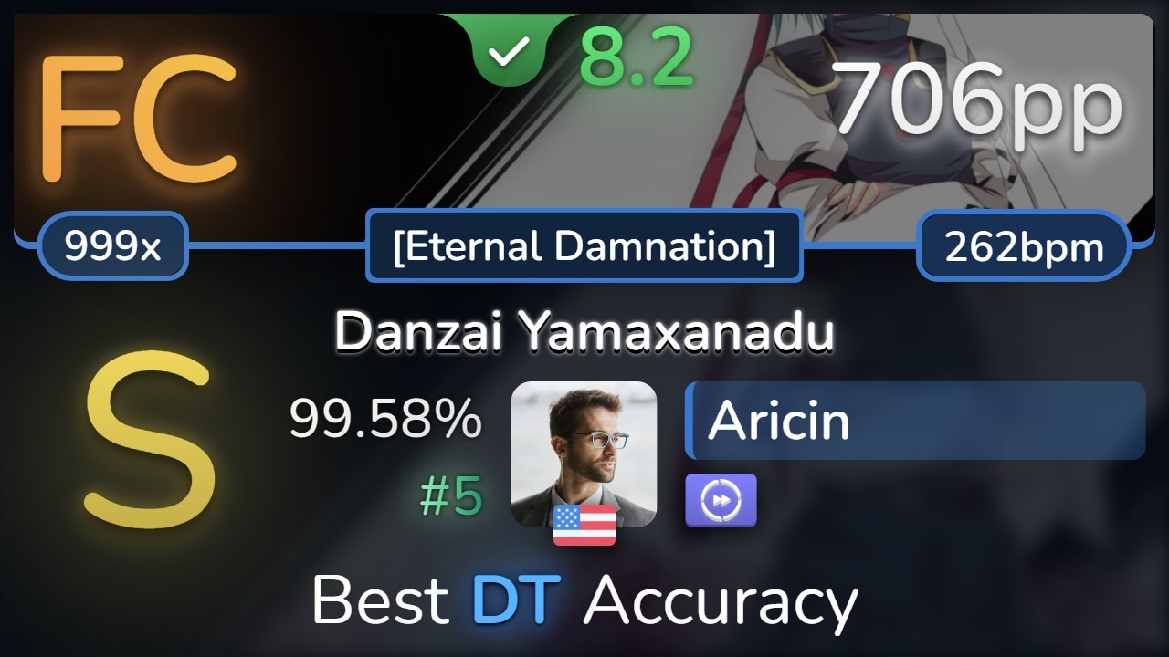 Aricin | IOSYS - Danzai Yamaxanadu [Eternal Damnation] +DT 99.58% (#5 706pp FC) - osu!