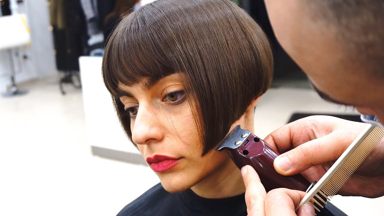 SUPER HAIRCUT- SHORT UNDERCUT BOB WITH BANGS