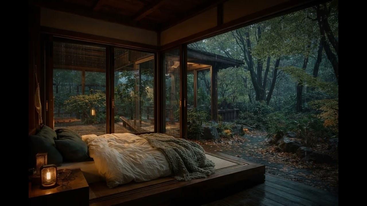 Rain on Roof with Forest Bird Sounds 🌧️ Relaxing Nature Ambience