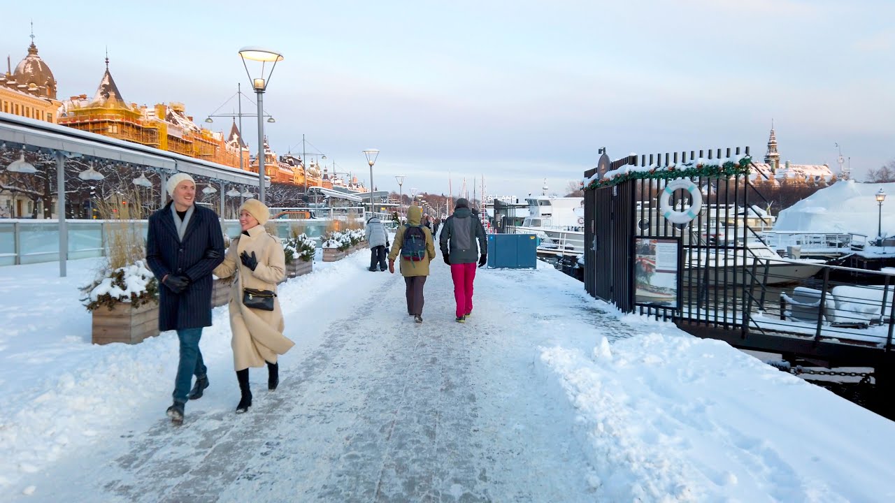 2021 Winter Walk in Stockholm: Östermalm - Strandvägen (4K)