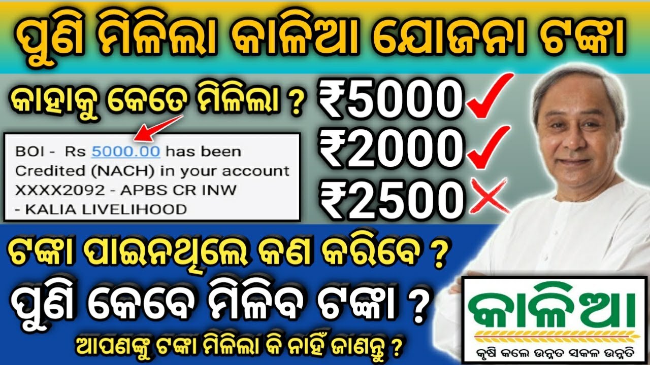 Kaliya yojona 4th installment money credit date | || kaliya yojona 4th list Odisha 2021,Odisha Pride
