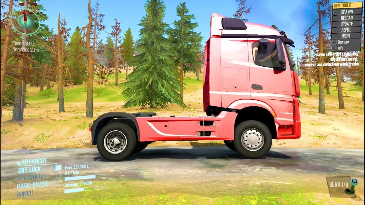 SpinTires: MudRunner GamePlay | Truck vs Extreme Broken Road with Speed Bumps #MudRunner #Spintires