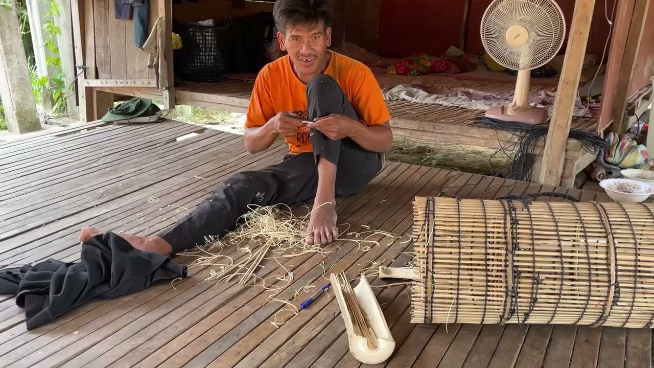 Amazing Countryside Skills : A young man Building weaving with hands is very catchy