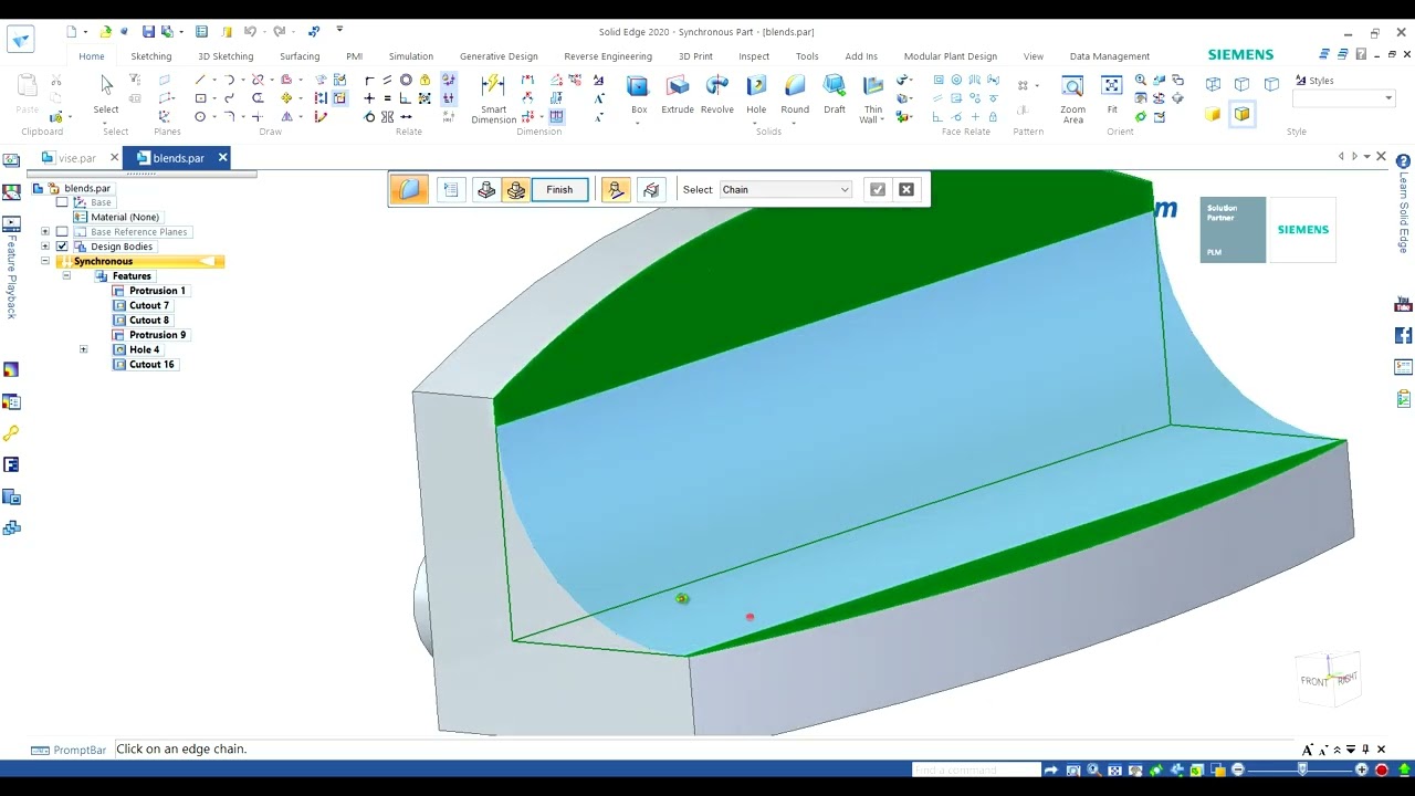 Solid Edge Fundamentals   06   Constructing treatment feature