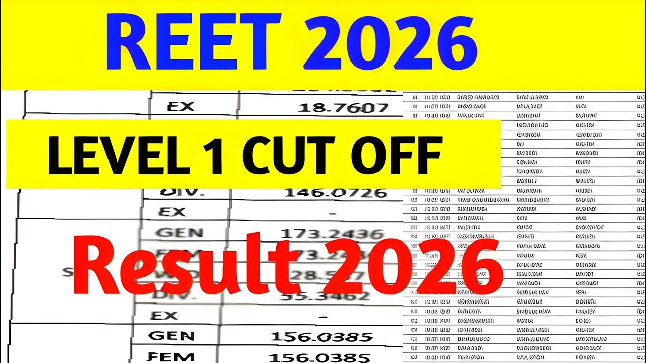 REET Mains result 2026 | REET Mains Level 1 Cut off Marks 2026