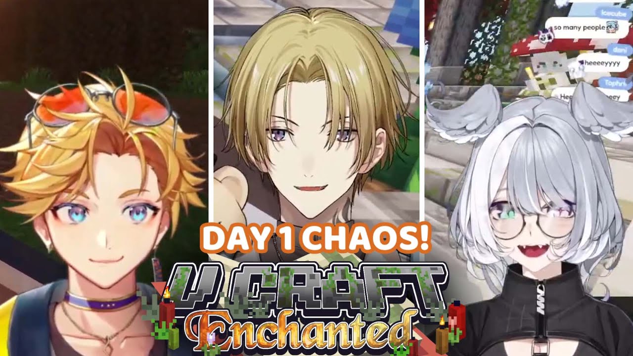 Day 1 CHAOS with Luca, Wilson & Elira! - Day 1 Highlights [#VCraftEnchanted]