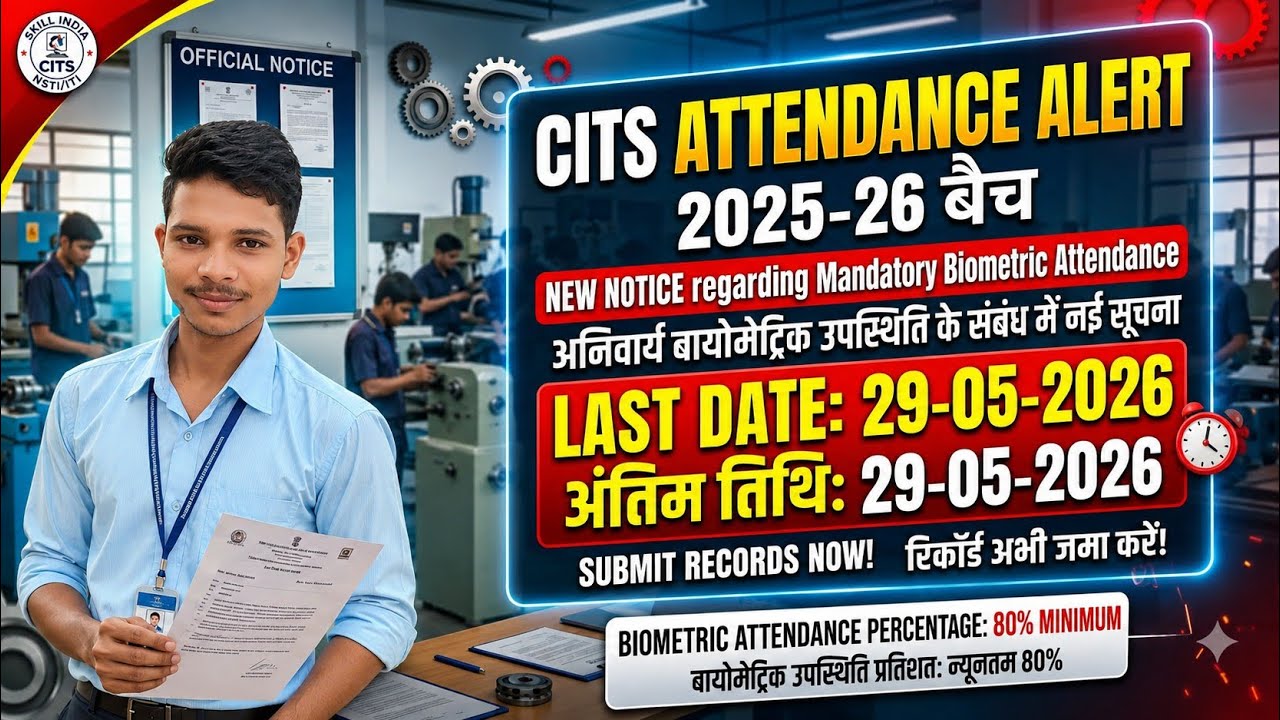 CITS Biometric Attendance New Rule 2025-26 | अंतिम तिथि 29 मई 2026 | Full Notice Explained