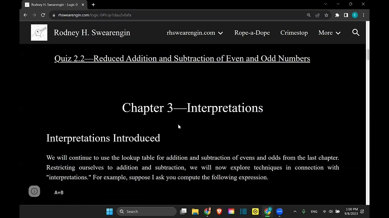 Logic 0 &mdash; Quiz 2.2 &mdash; Reduced Addition and Subtraction of Even and Odd Numbers