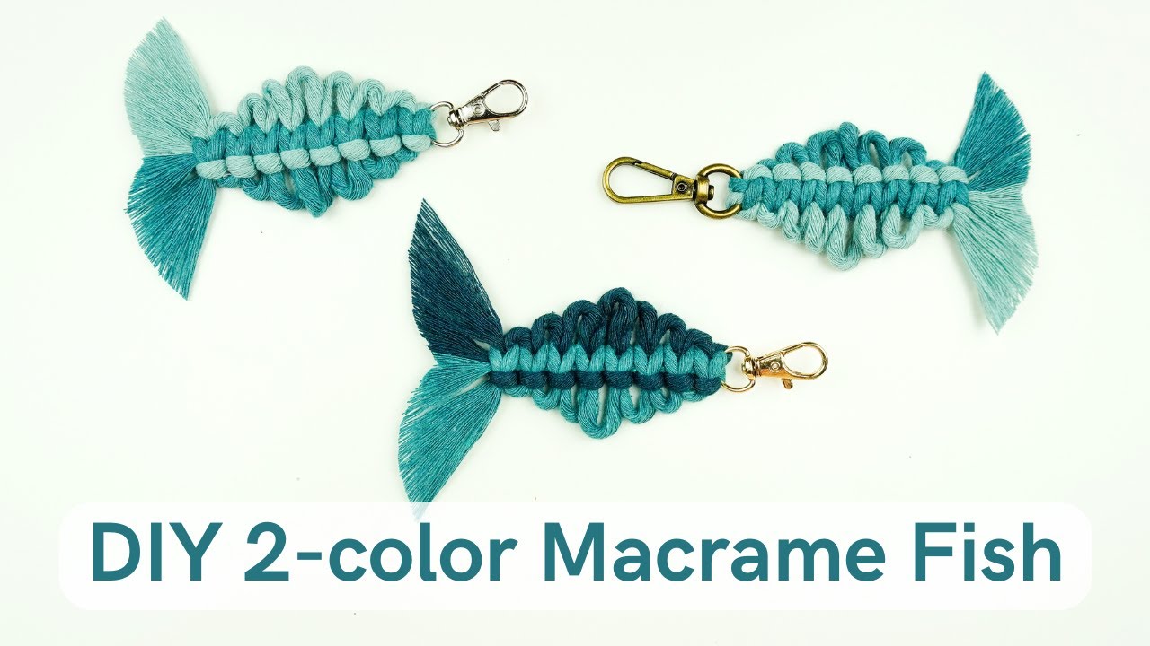 Make a Stunning Two Color Macrame Fish Keychain in Minutes