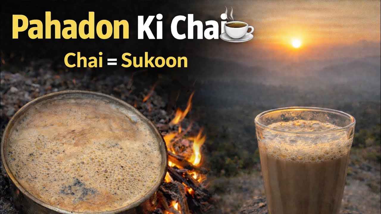 Pahadon Ki Chai ☕ | Sunset Ke Saath Banaayi Desi Chai | Outdoor cooking