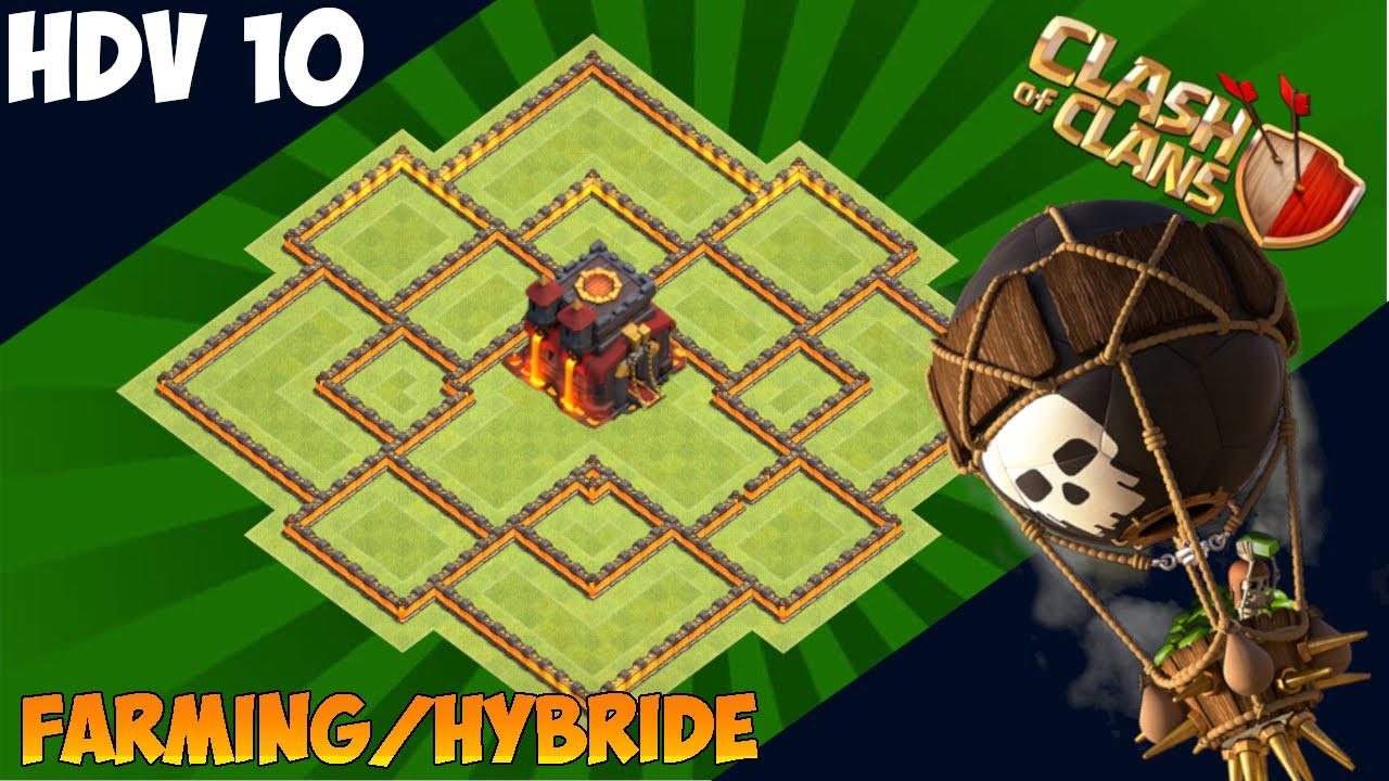 HDV 10 farming / hybride 2020 AVEC LIEN | PROTECTION DES RESSOURCES ET TROPHEES | Clash of Clans
