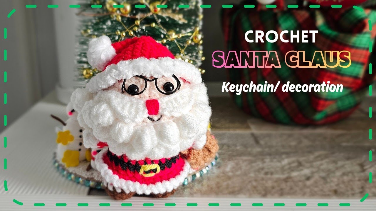 Crochet Santa claus keychain/decoration #crochet 