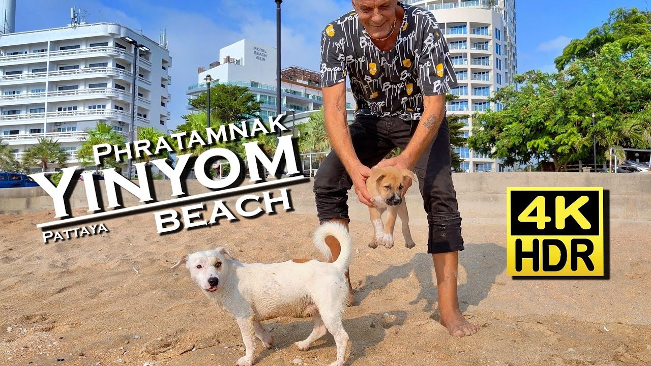 Yinyom Beach Walk | Pattaya | Phratamnak | Chon Buri | 4K HDR Dolby Atmos 💖 Walking Tour Thailand 🇹🇭