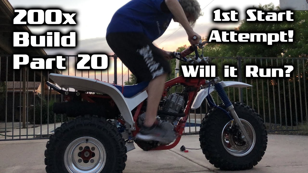 Honda ATC 200x Build - Part 20 - Motor Engine First Start! Cylinder Head Timing Exhaust Carburetor