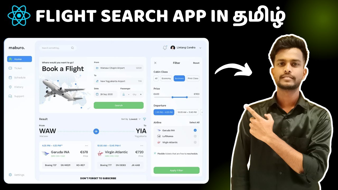 React JS Tutorial: Launching a Flight Search App from Scratch | Tamil Tutorial #reactprojects