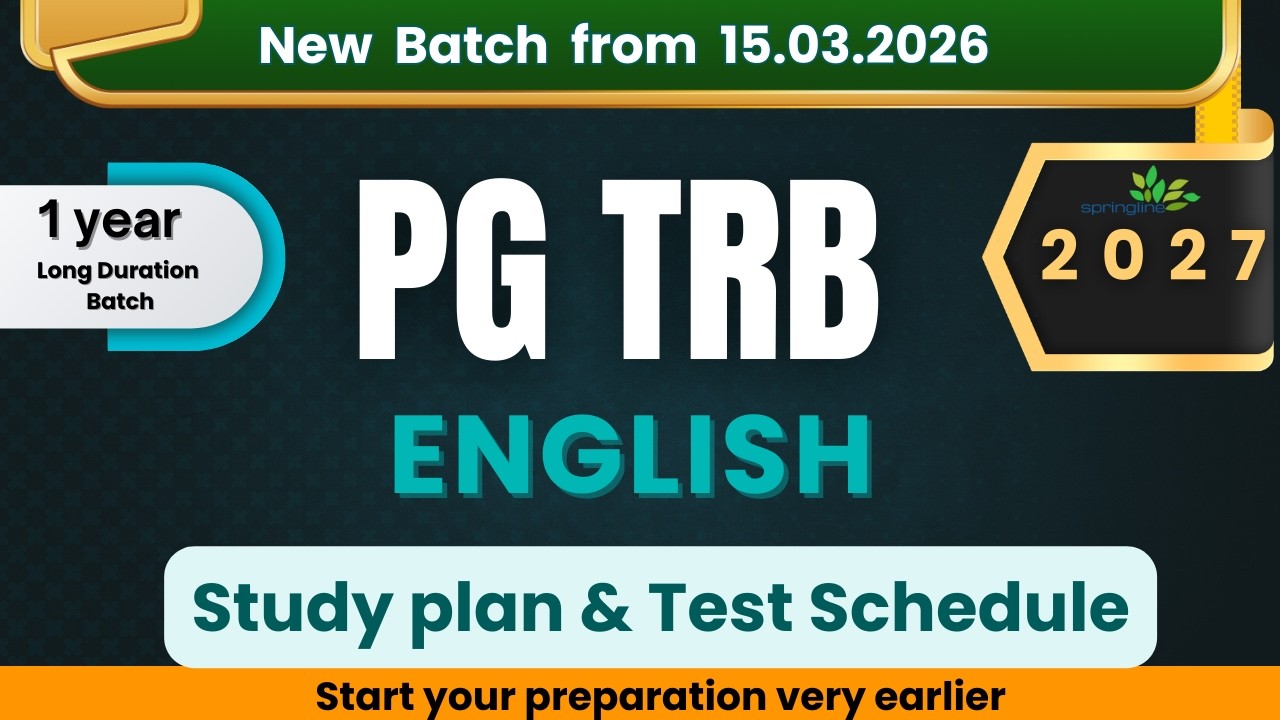 PG TRB English 2027 | 1 Year Study Plan & Test Schedule | New Batch from 15 March 2026