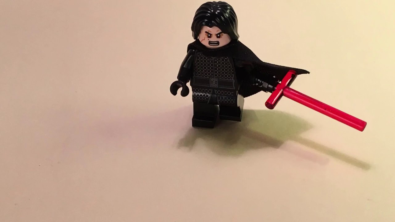 Lego Kylo Ren builds his tie silencer in stop motion!