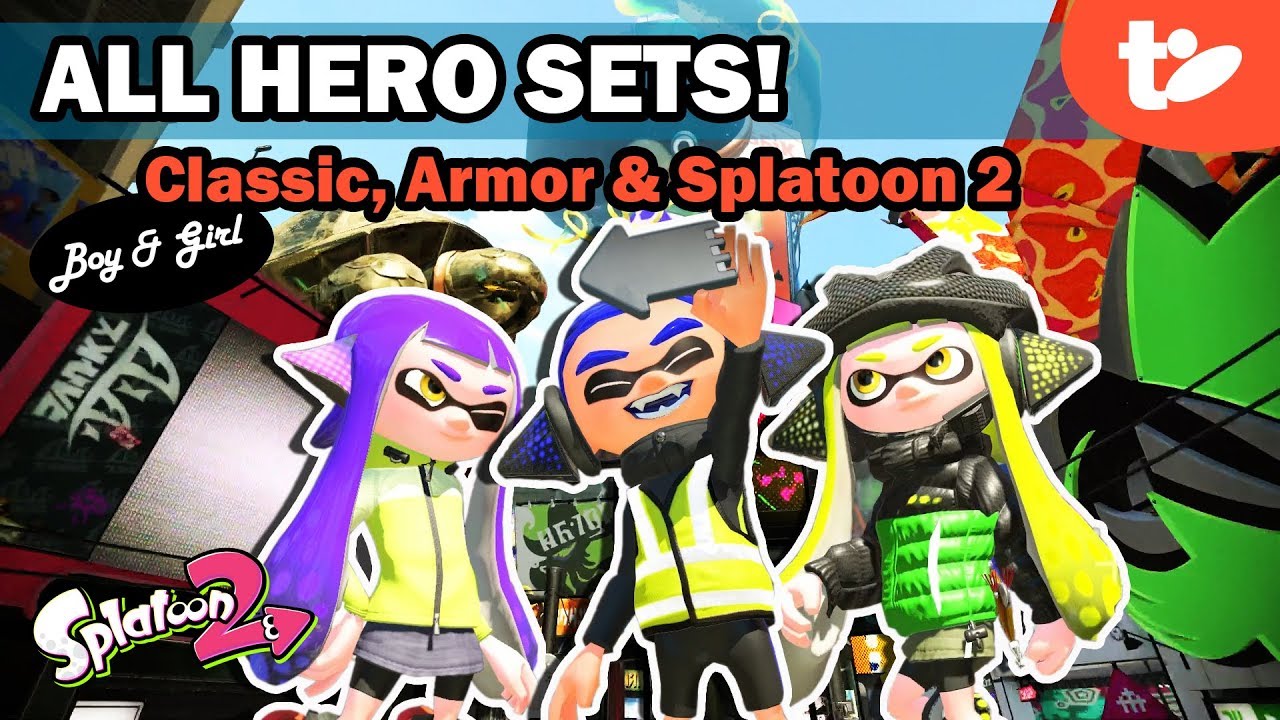 All Three Boy & Girl Hero Replica Sets (Classic, Armor & Splatoon 2 Versions)