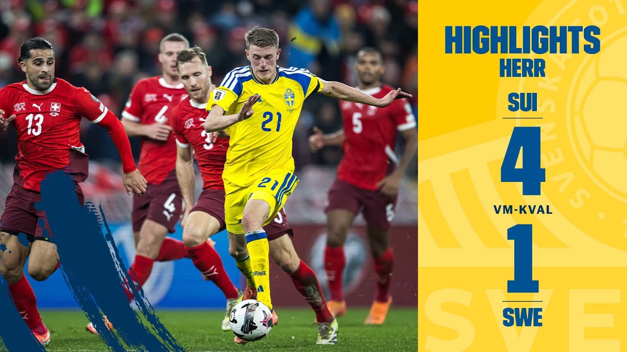 Highlights Schweiz – Sverige 4-1 | Förlust i VM-kvalet i Genève