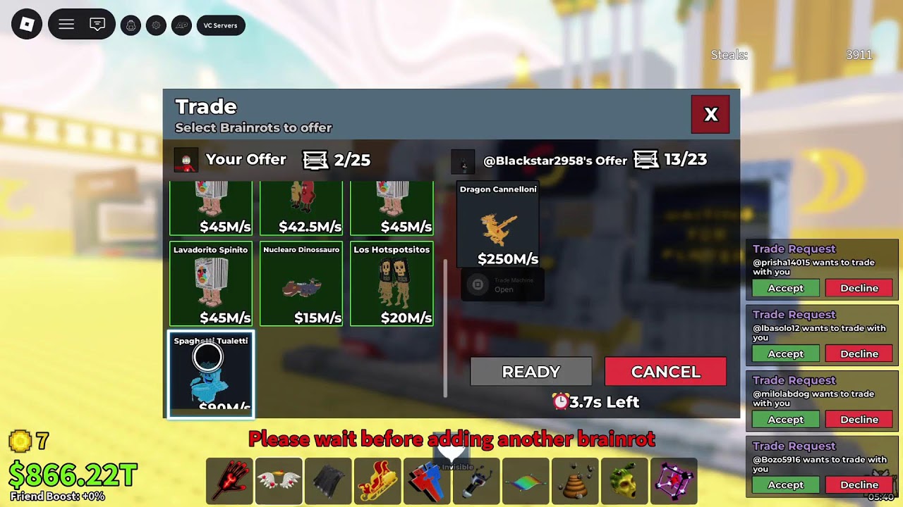 Steal a brainrot trading