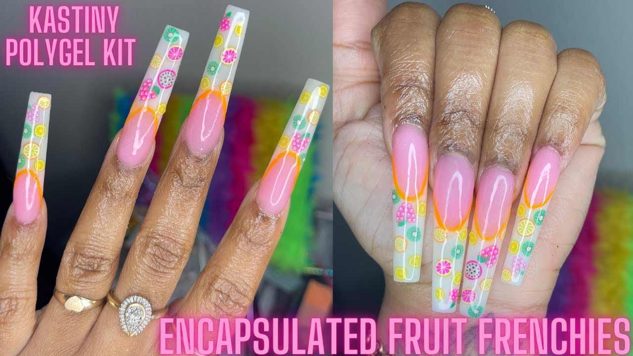 XXL COFFIN SHAPED POLYGEL NAILS TUTORIAL  | Kastiny Polygel Kit | Easy DIY French Tips For Beginners