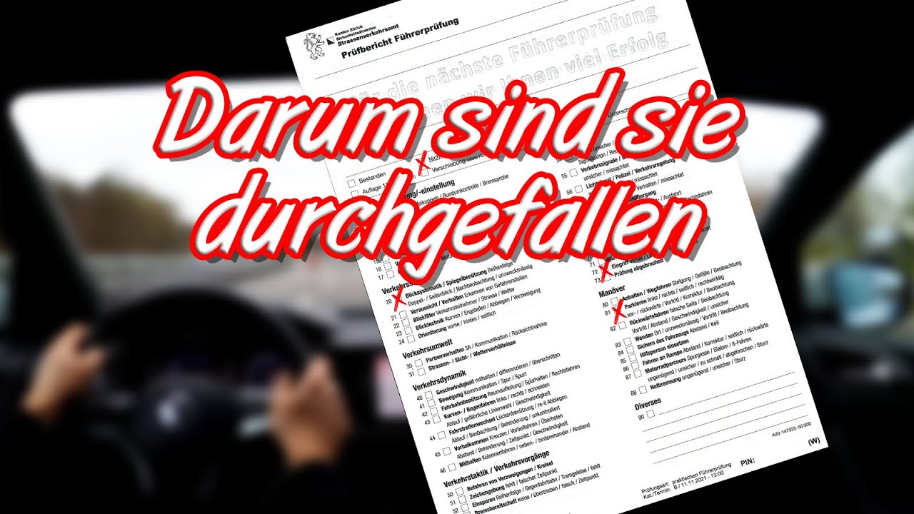 Darum sind Fahrschüler durchgefallen - Drei Beispiele der praktischen Autoprüfung