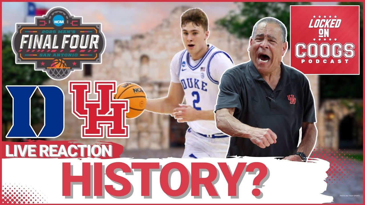 LIVE REACTION to Kelvin Sampson & HOUSTON v Cooper Flagg & DUKE  at NCAA FINAL FOUR from San Antonio