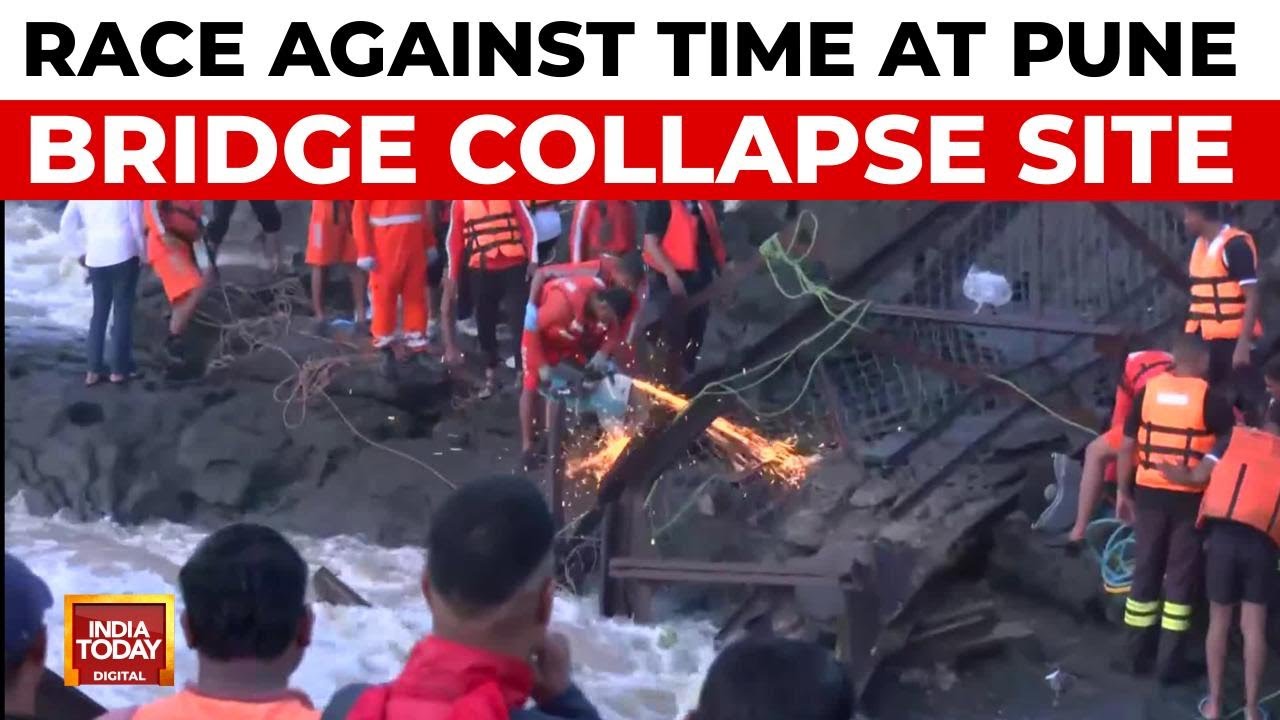 Pune Bridge Collapse: Rescue Operations Underway As Roaring River Indrayani Cause Hinderance