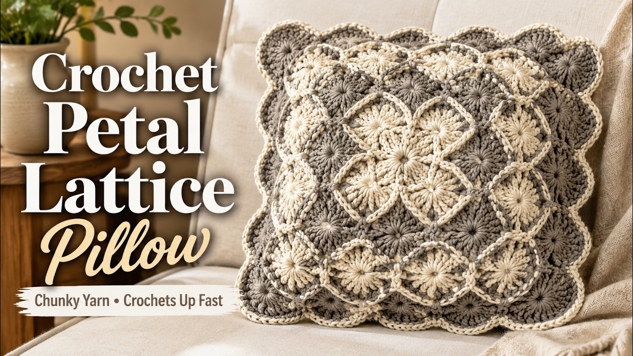 Fun Crochet Textured Bavarian Pillow