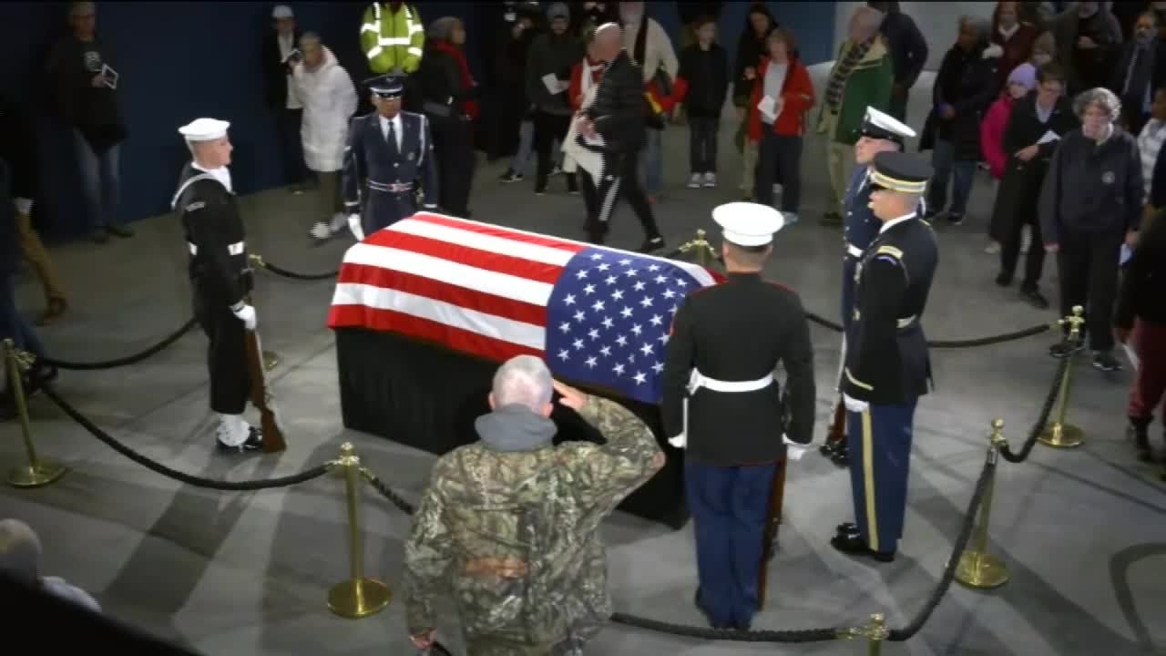 Jimmy Carter lies in repose at the Carter Center
