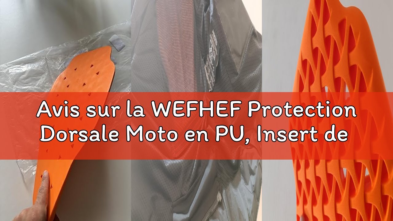 Avis sur la WEFHEF Protection Dorsale Moto en PU, Insert de Protection Dorsale Respirant, Coussinets