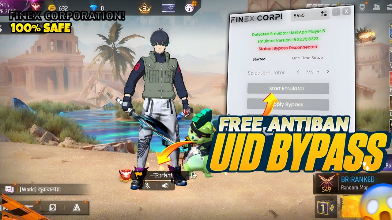 НОВЫЙ БЕСПЛАТНЫЙ ЭМУЛЯТОР UID ДЛЯ ОБХОДА OB52 💻 ДЛЯ FREE FIRE | 100% ЗАЩИТА ОТ БАНА | БЕСПЛАТНАЯ ...