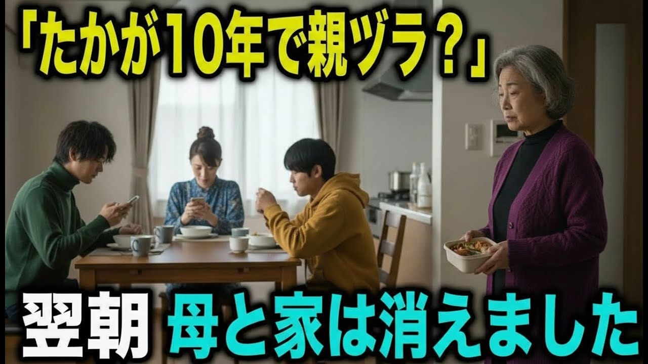 10年間の毎日を「たかが」と嘲笑された母。翌朝、家と母は共に消え去りました
