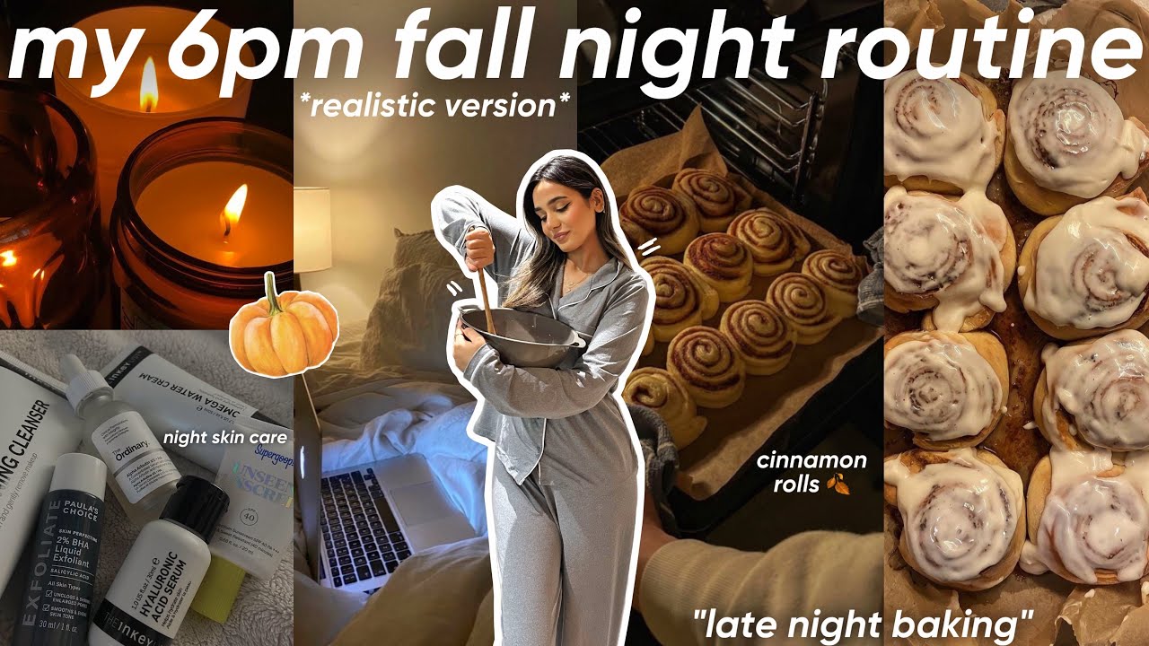 my realistic 6pm fall night routine🌙🍂🧁|روتيني المسائي من مورا نهار طويل 🌻🍒🤎(baking night🫖🍩)