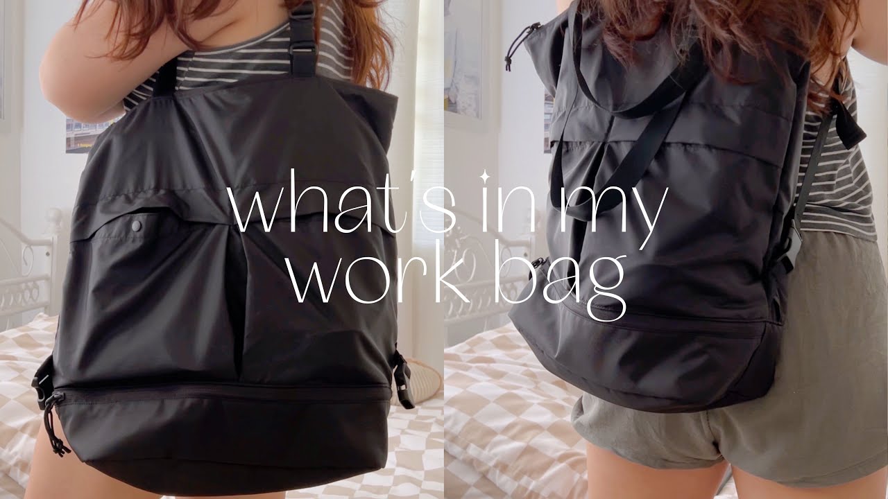 what's in my work bag 2023 ☻ uniqlo 2way utility bag | hybrid workplace
