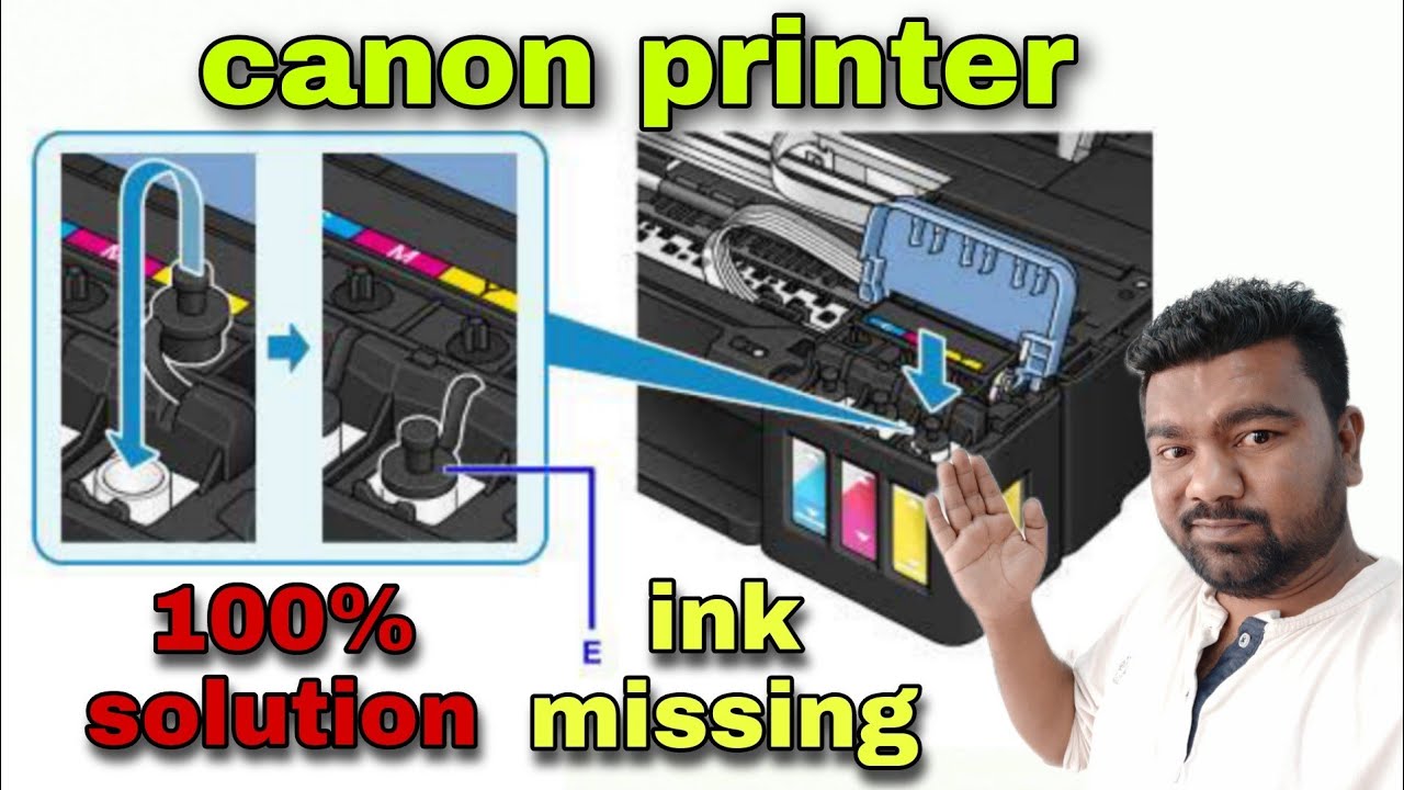 Canon Pixma G3010 ink missing|| air in pipe ||