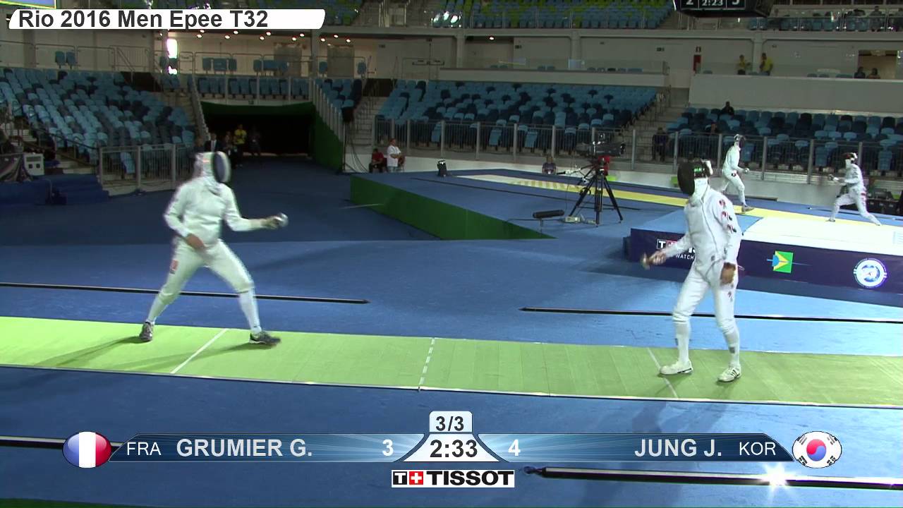 FE M E Individual Rio GP 2016 T32 05 green GRUMIER FRA vs JUNG KOR