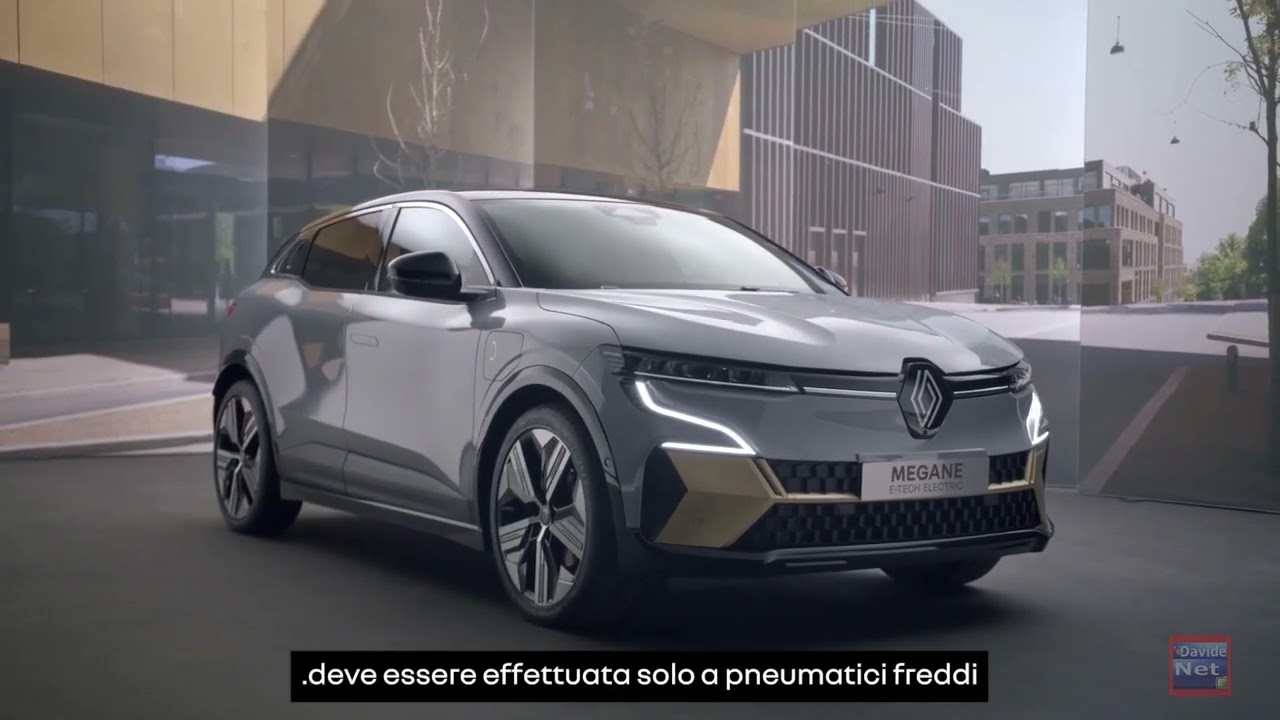 GUIDA RENAULT MEGANE E-TECH ACCESSO CON CHIAVE  CONTROLLO PRESSIONE PNEUMATICI E KIT DI GONFIAGGIO