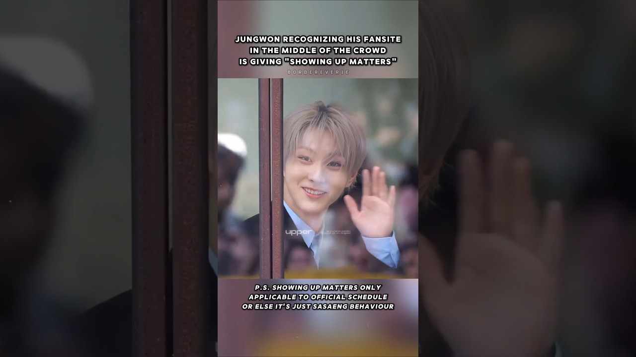 Jungwon recognizing his fansite in the crowd is giving SHOWING UP MATTERS 🥹 #enhypen #jungwon #kpop